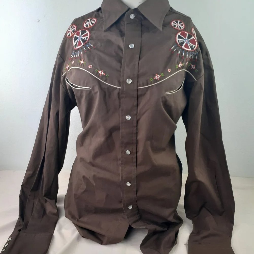 Rocking K Ranchwear women Button Up Shirt L
